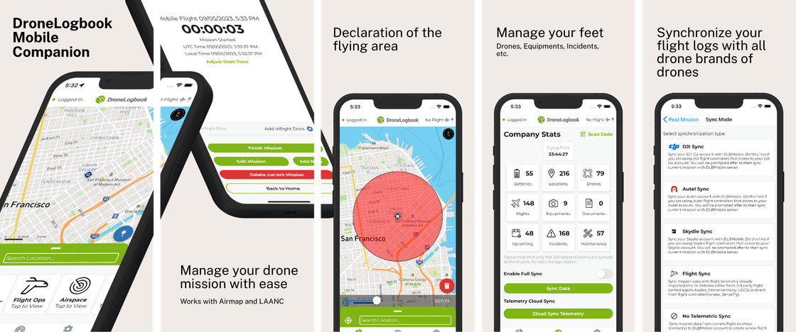 Dronelogbook mobile application presentation